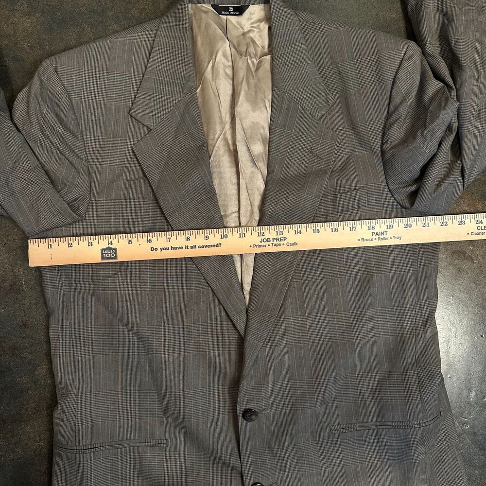 Portofolio Perry Ellis Mens Blazer Sport Coat Gray Beige 100% Wool USA Made - Picture 3 of 11